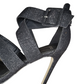 Black Glitter Chunky Strap Heels | Size 7