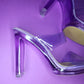 Lavender Perspex Mule Heel with Clear Straps | Size 7