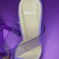 Lavender Perspex Mule Heel with Clear Straps | Size 7