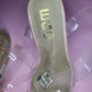 Perspex Nude Heels with Clear Ankle Strap | Size 7