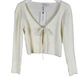 BNWT White Fluffy Tie Cardigan | Size Small