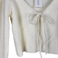 BNWT White Fluffy Tie Cardigan | Size Small