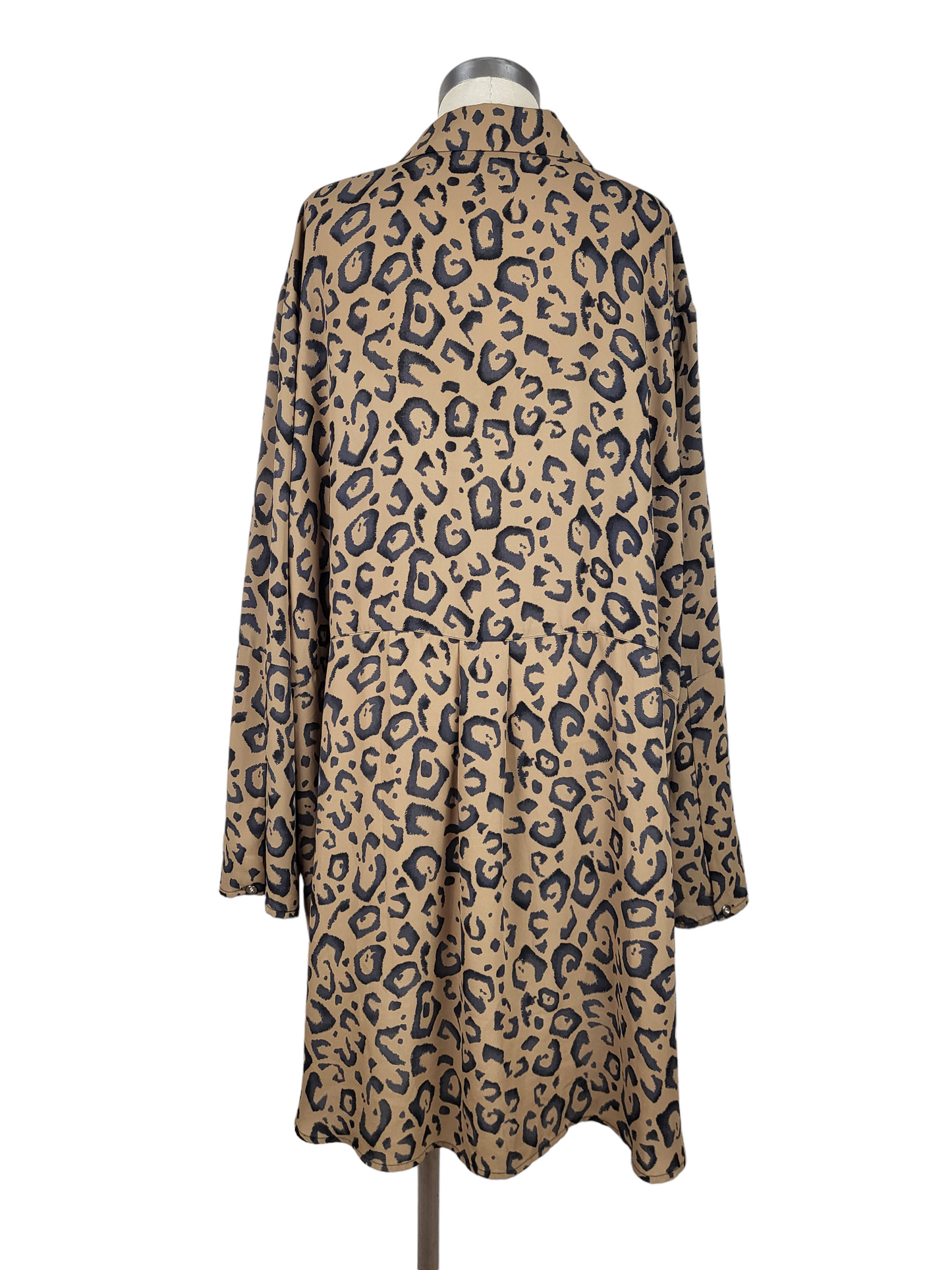 Leopard Shirt Dress | Size Large