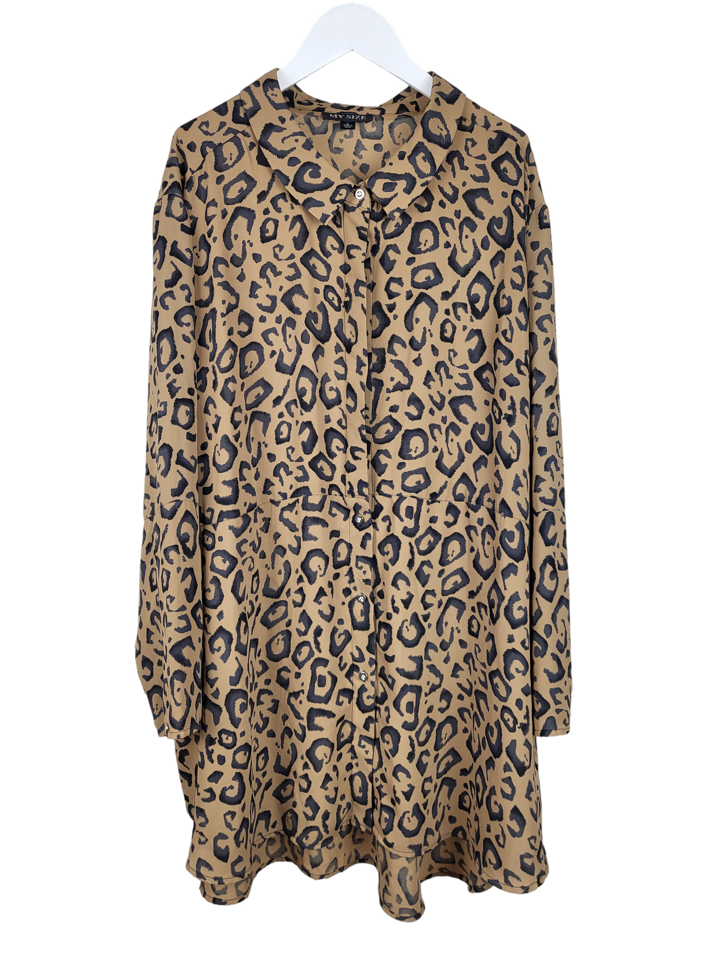 Leopard Shirt Dress | Size Large