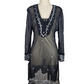 Embroidered Black Sheer Dress | Size 14