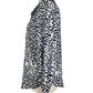 Black and White Leopard Tie Neck Shirt | Size 10