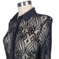 Black Sheer Lace Button Shirt | Size 10