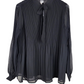 BNWT Black Pleated Necktie Blouse | Size 10