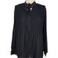 BNWT Black Pleated Necktie Blouse | Size 10