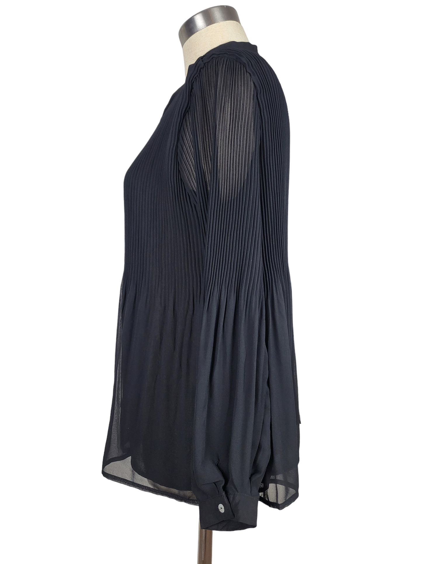 BNWT Black Pleated Necktie Blouse | Size 10