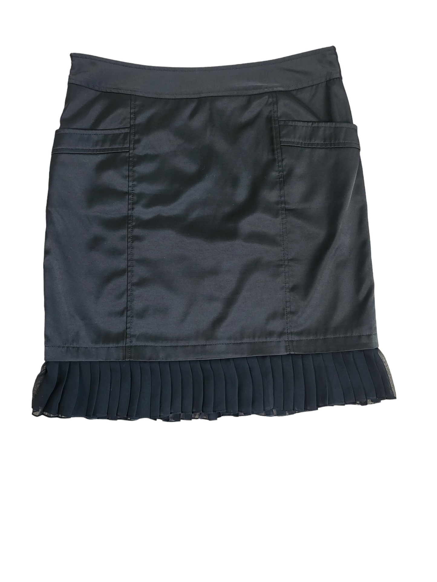 Black Satin Ruffle skirt | Size 10