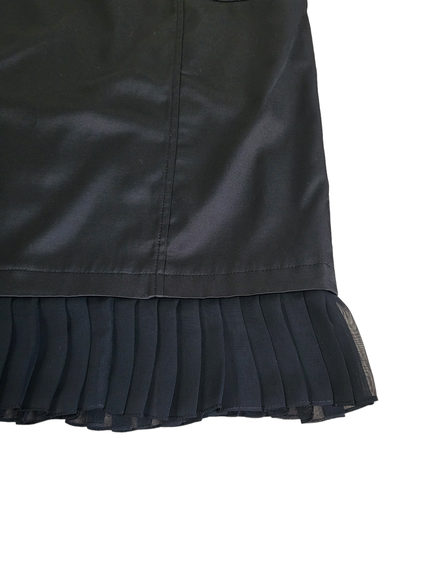 Black Satin Ruffle skirt | Size 10