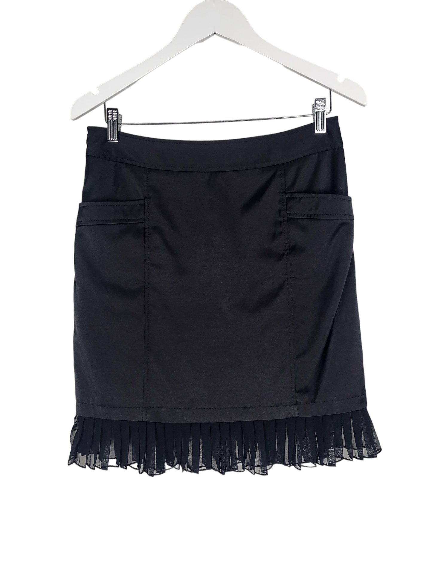 Black Satin Ruffle skirt | Size 10