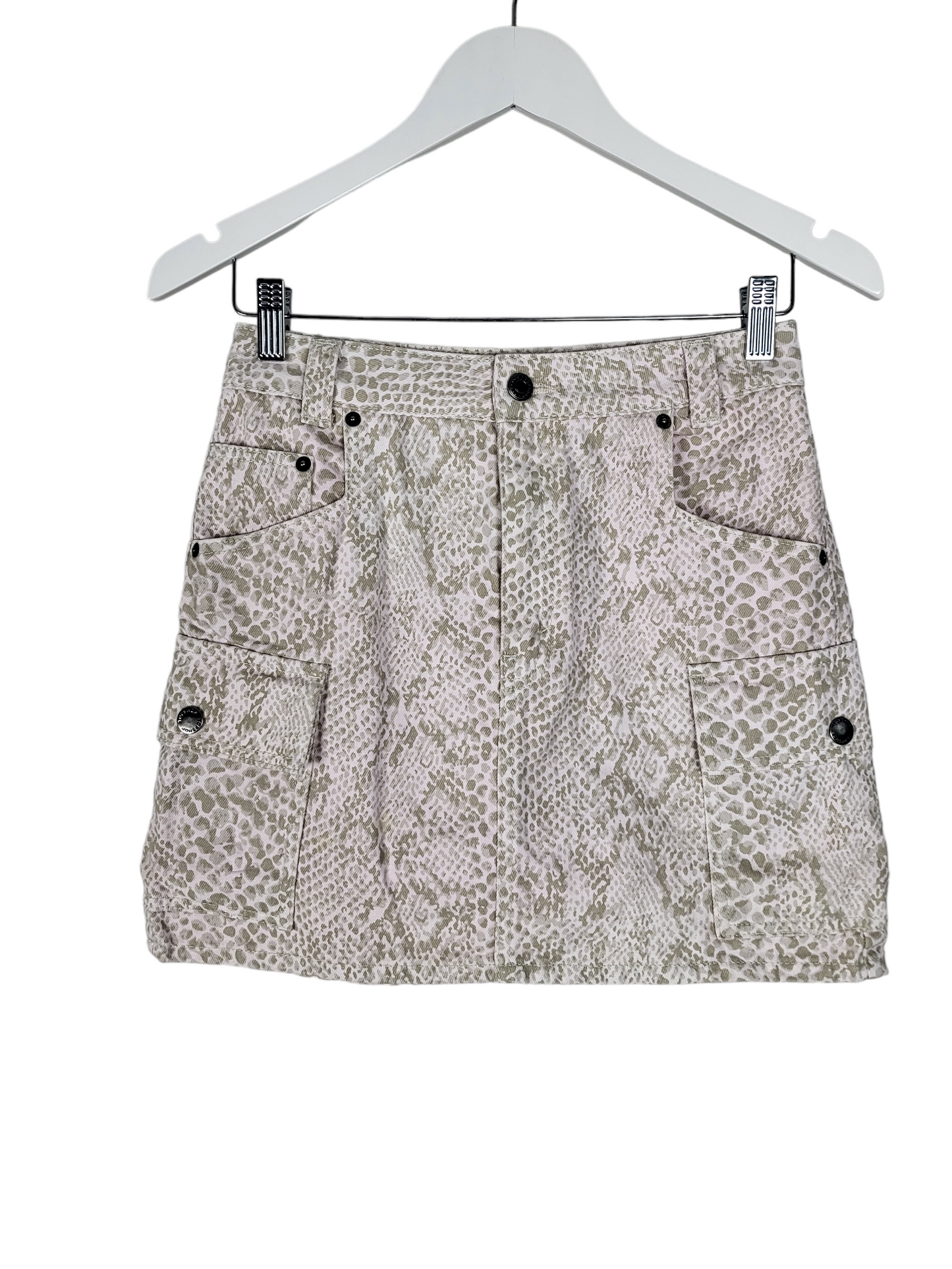 Snakeprint Cargo Mini Skirt | Size 08