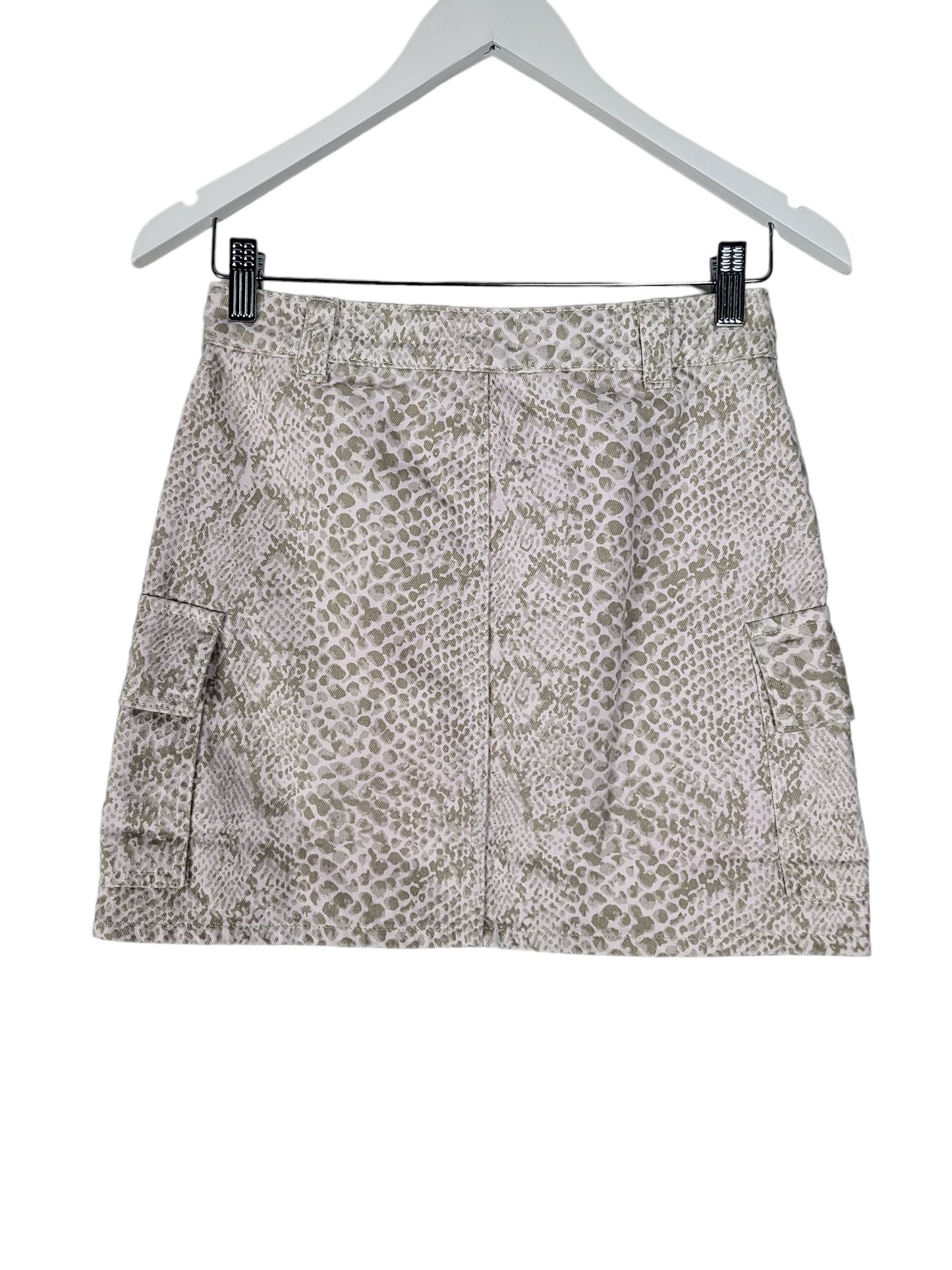 Snakeprint Cargo Mini Skirt | Size 08