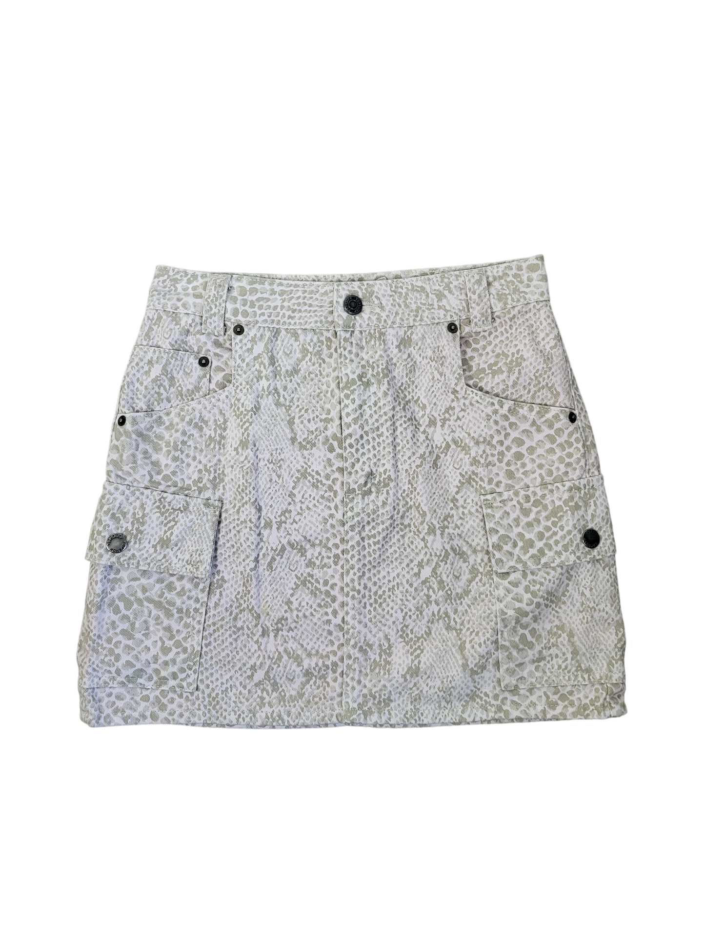 Snakeprint Cargo Mini Skirt | Size 08