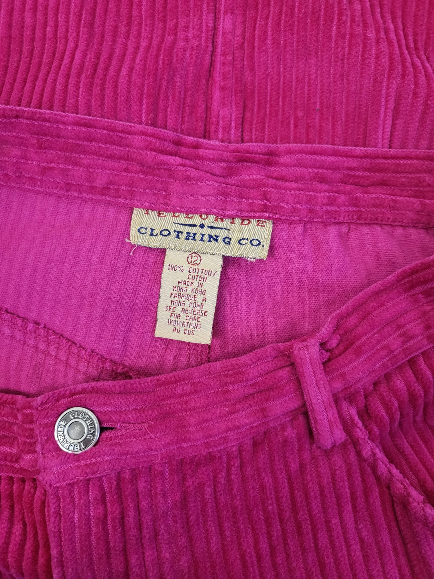 Magenta Corduroy Skirt | Size 12