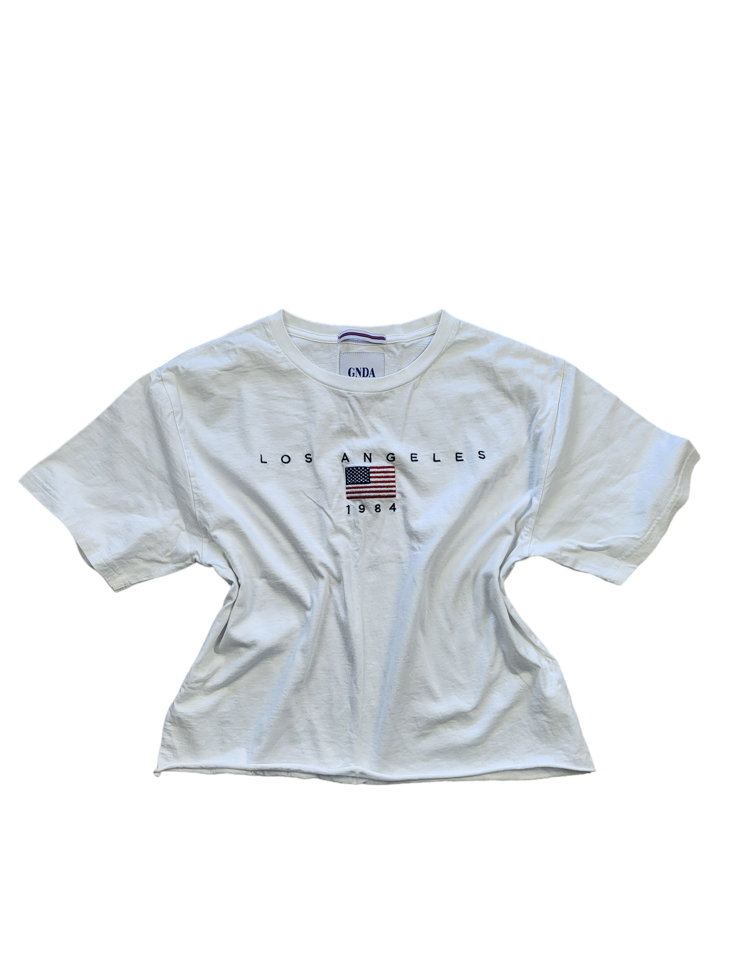 Los Angeles White Crop Tee | Size 08