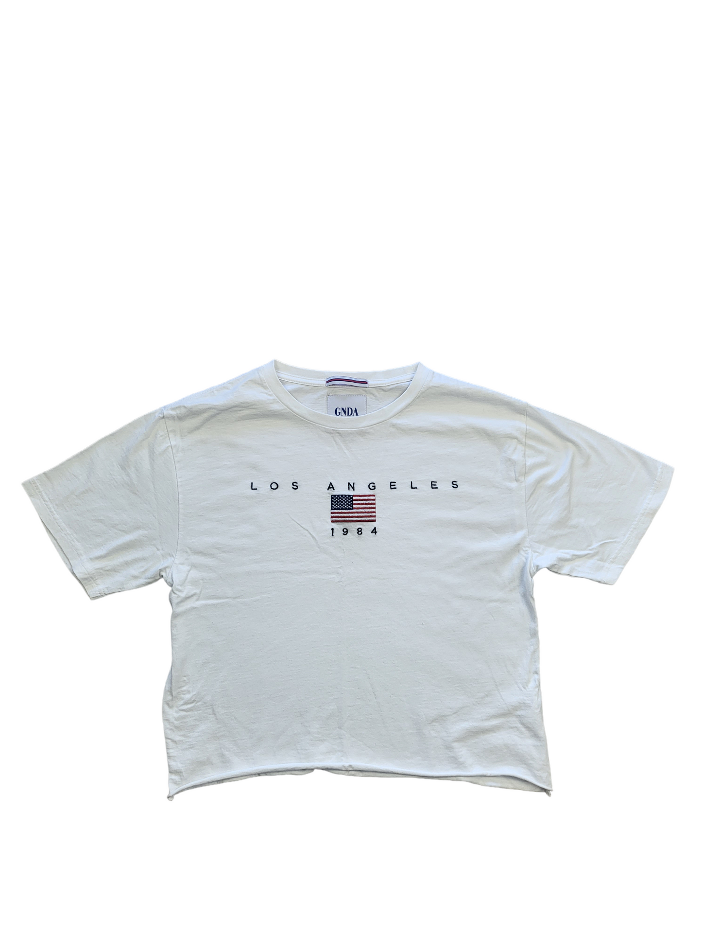 Los Angeles White Crop Tee | Size 08