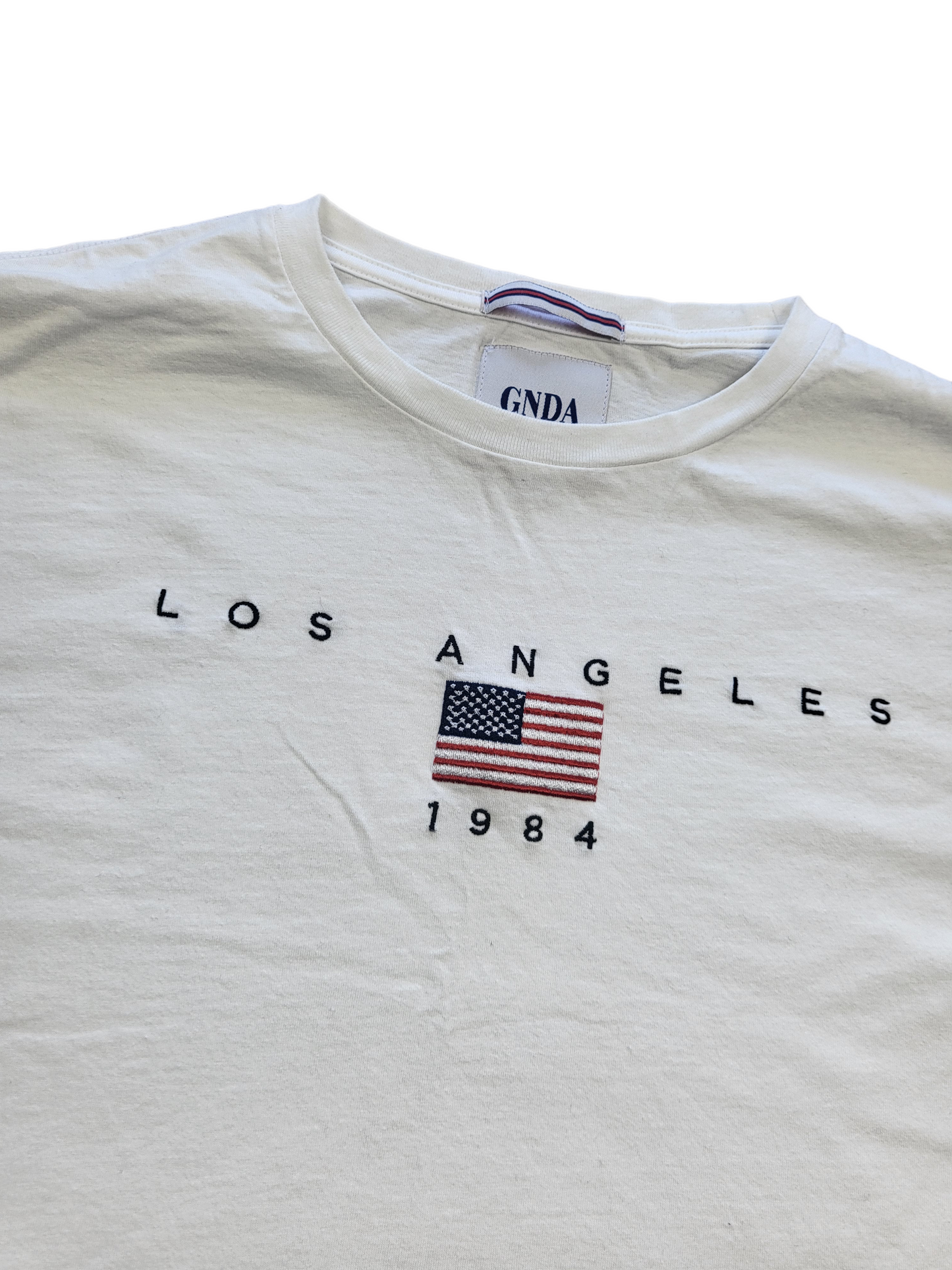 Los Angeles White Crop Tee | Size 08