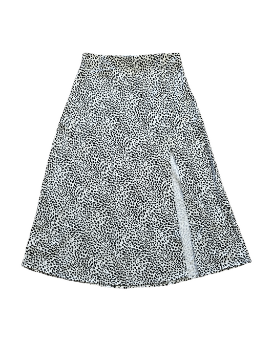 Snow Leopard Elastic Midi Skirt | Size Small