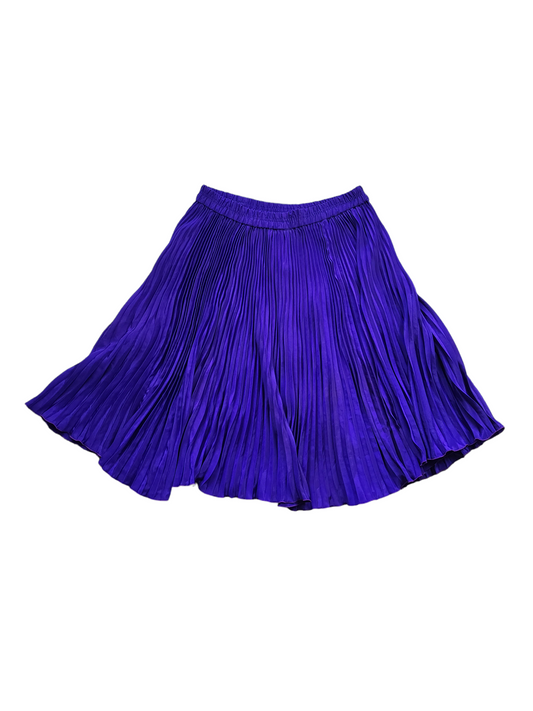 Vintage Purple Pleated Elastic waist Midi Skirt | Size Large