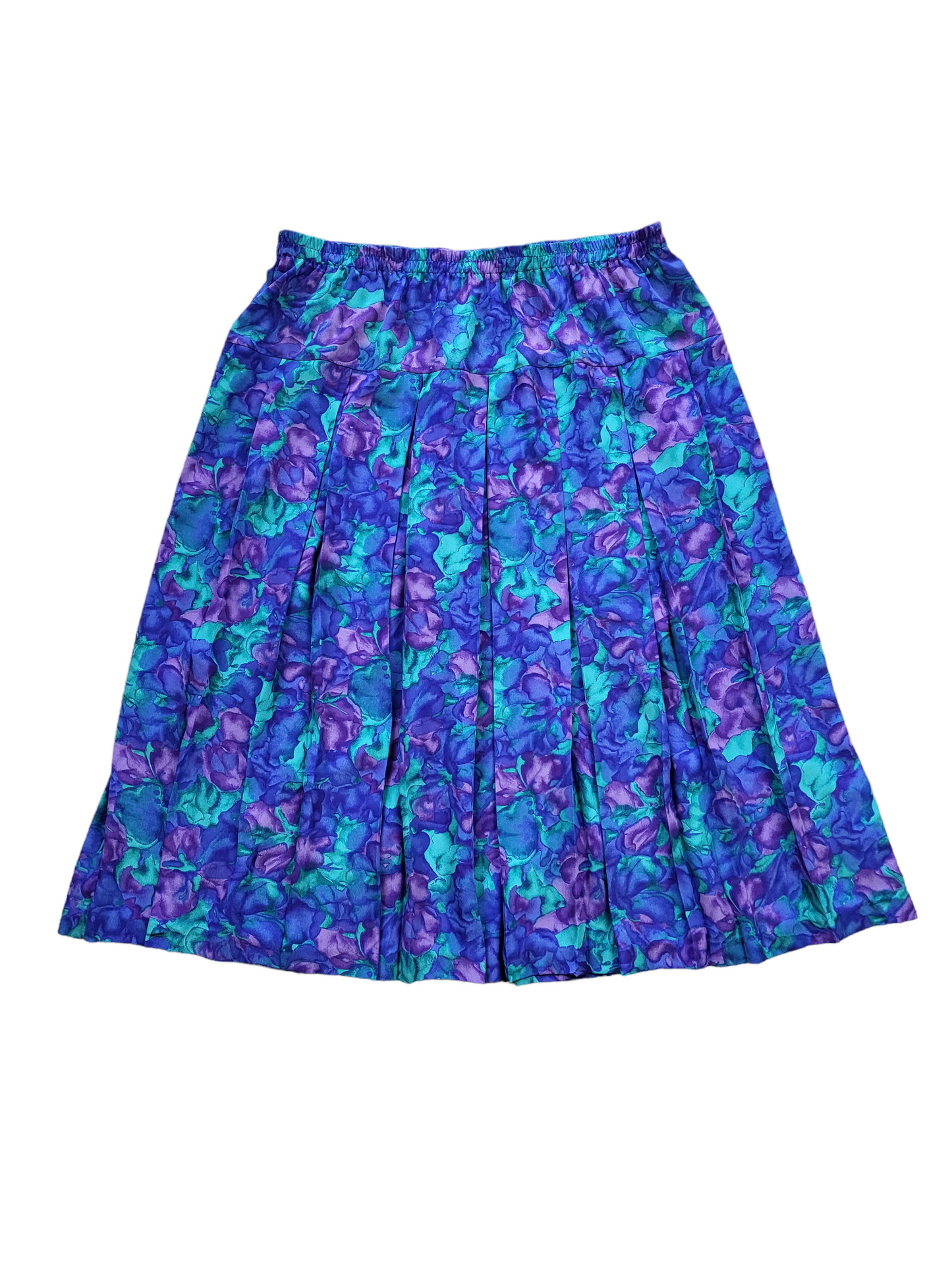 Vintage Drop Waist Pleated Midi Skirt | Size 18