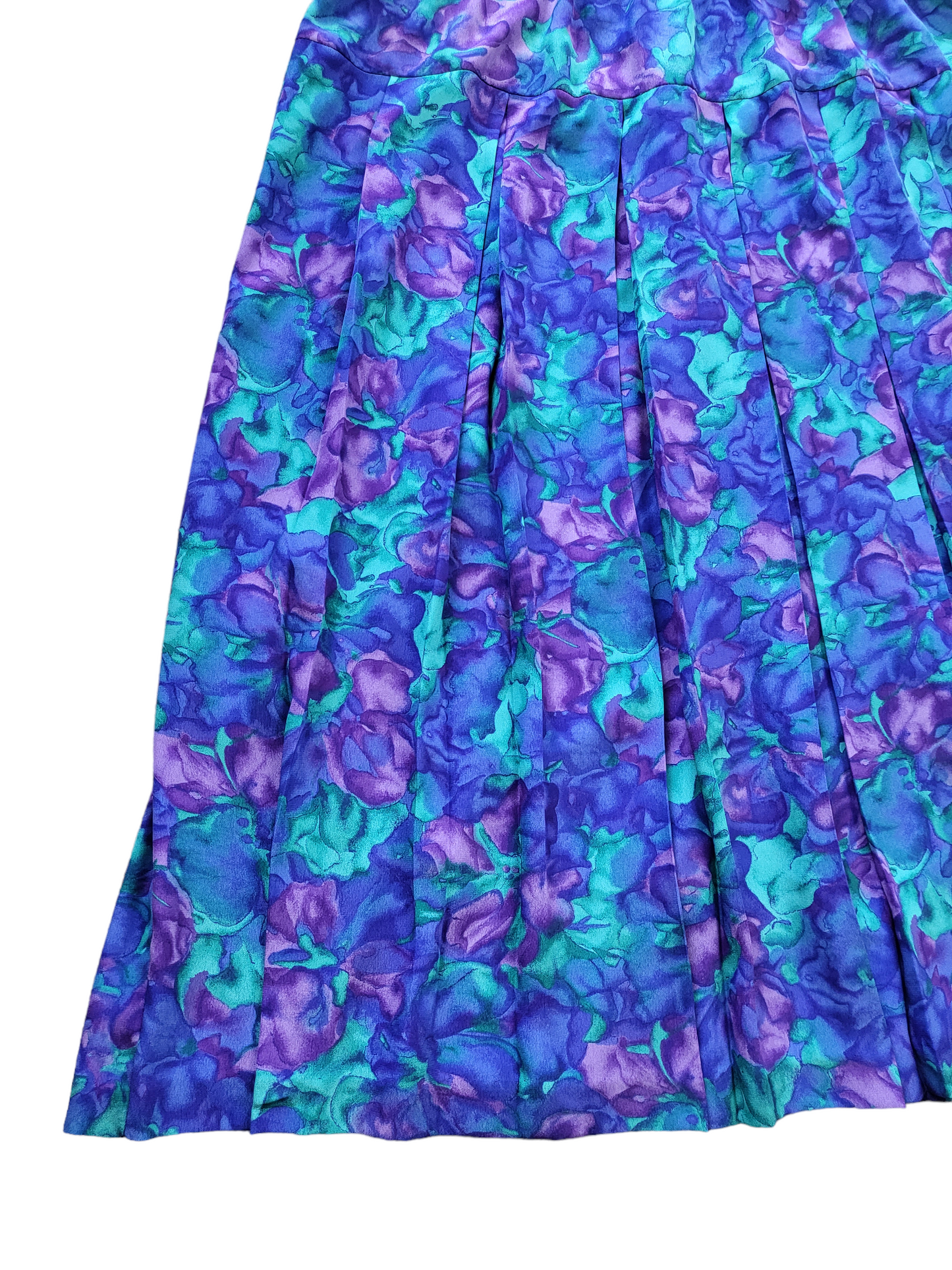 Vintage Drop Waist Pleated Midi Skirt | Size 18