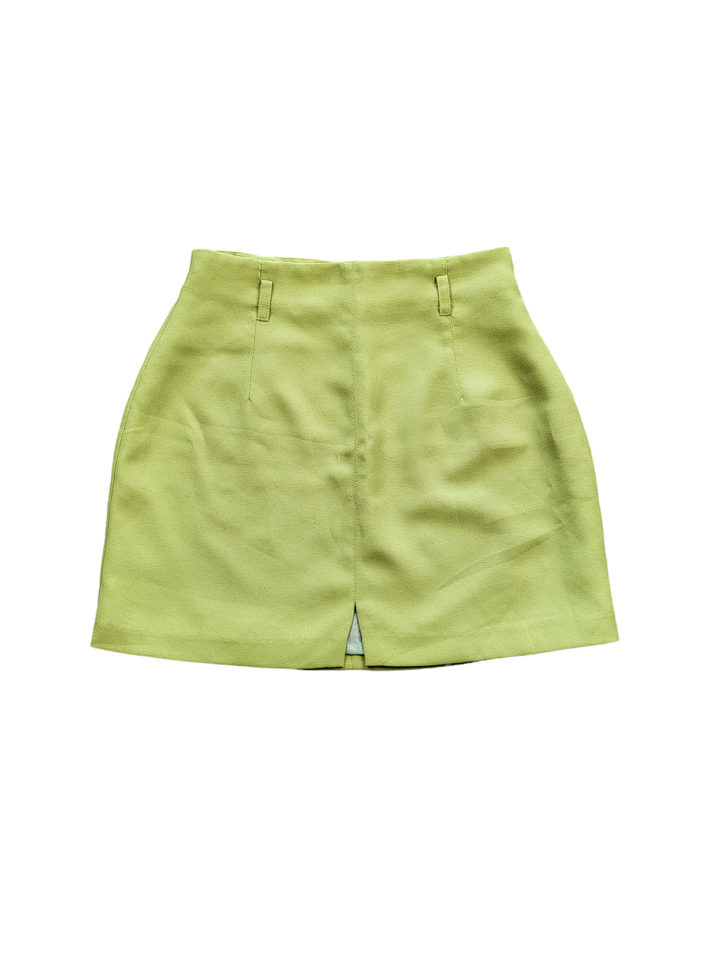 Vintage Lime Green Mini Skirt | Size 12 (Modern fit 08)