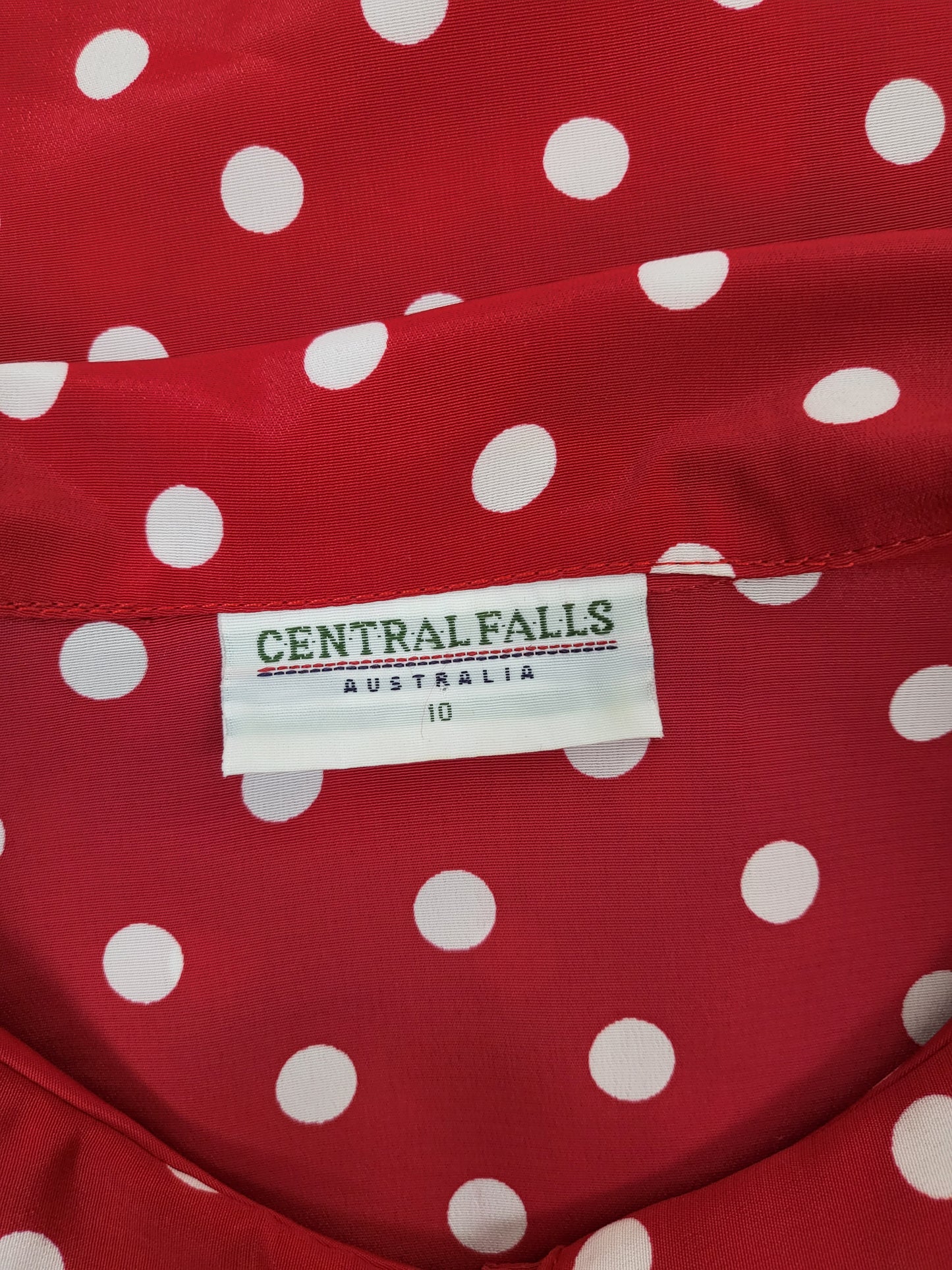 Vintage Red and White Polka Dot Shirt | Size 10