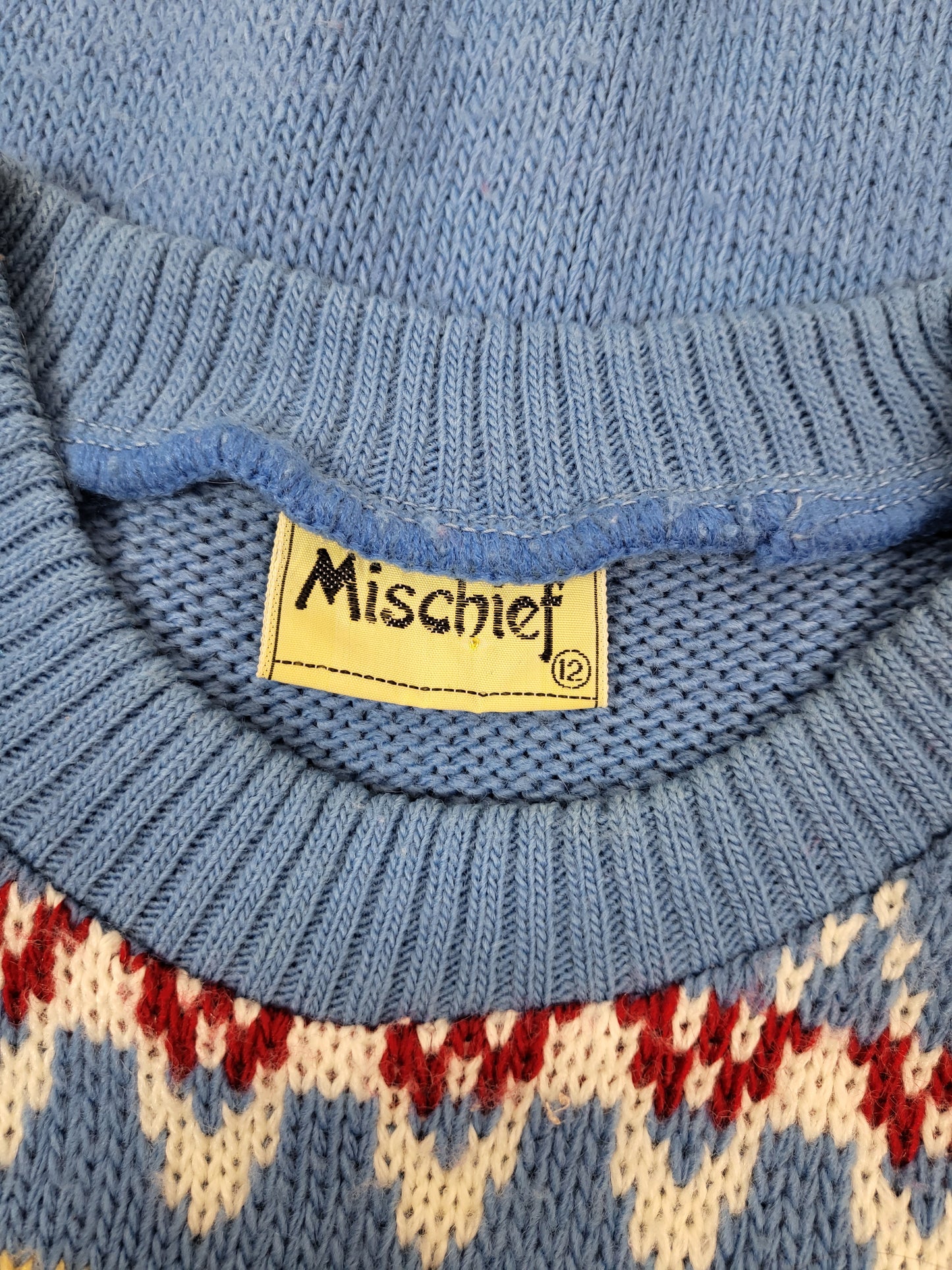 Vintage Blue Knit Sweater Vest | Size 12