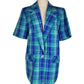 Vintage Blue and Green Tartan Blazer | Size 10