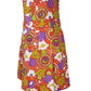 Vintage Sleeveless Vibrant Fitted Dress | Size 08