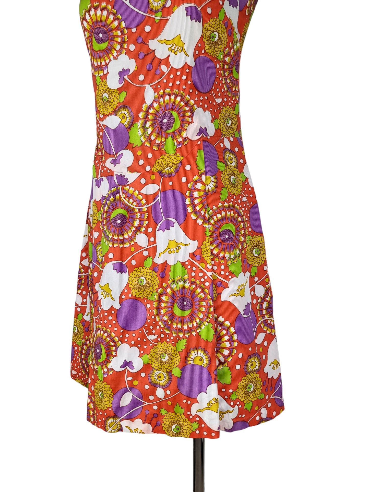 Vintage Sleeveless Vibrant Fitted Dress | Size 08