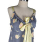 Silk Floral Stripe Slip dress with Satin Tie | Size 14