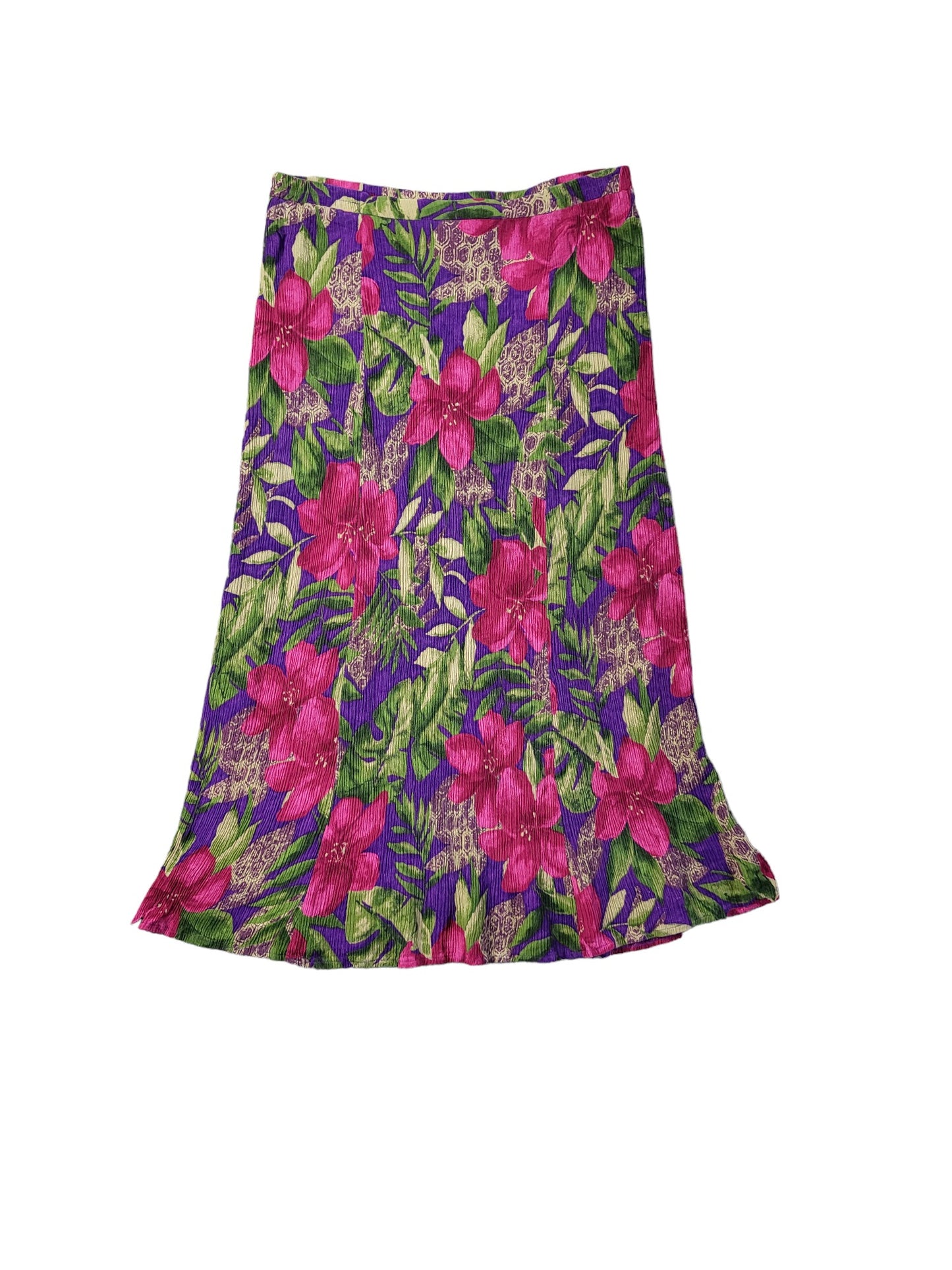 Tropical Floral Print Midi Skirt | Size 10