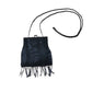 Vintage Olga Berg Black Beaded Tassel Evening Bag