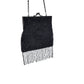 Vintage Olga Berg Black Beaded Tassel Evening Bag