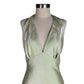 Vintage Backless Green Shimmer Halter Gown | Size 10