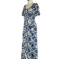 Vintage Button front Print Maxi Dress with Tie back waist | Size 10