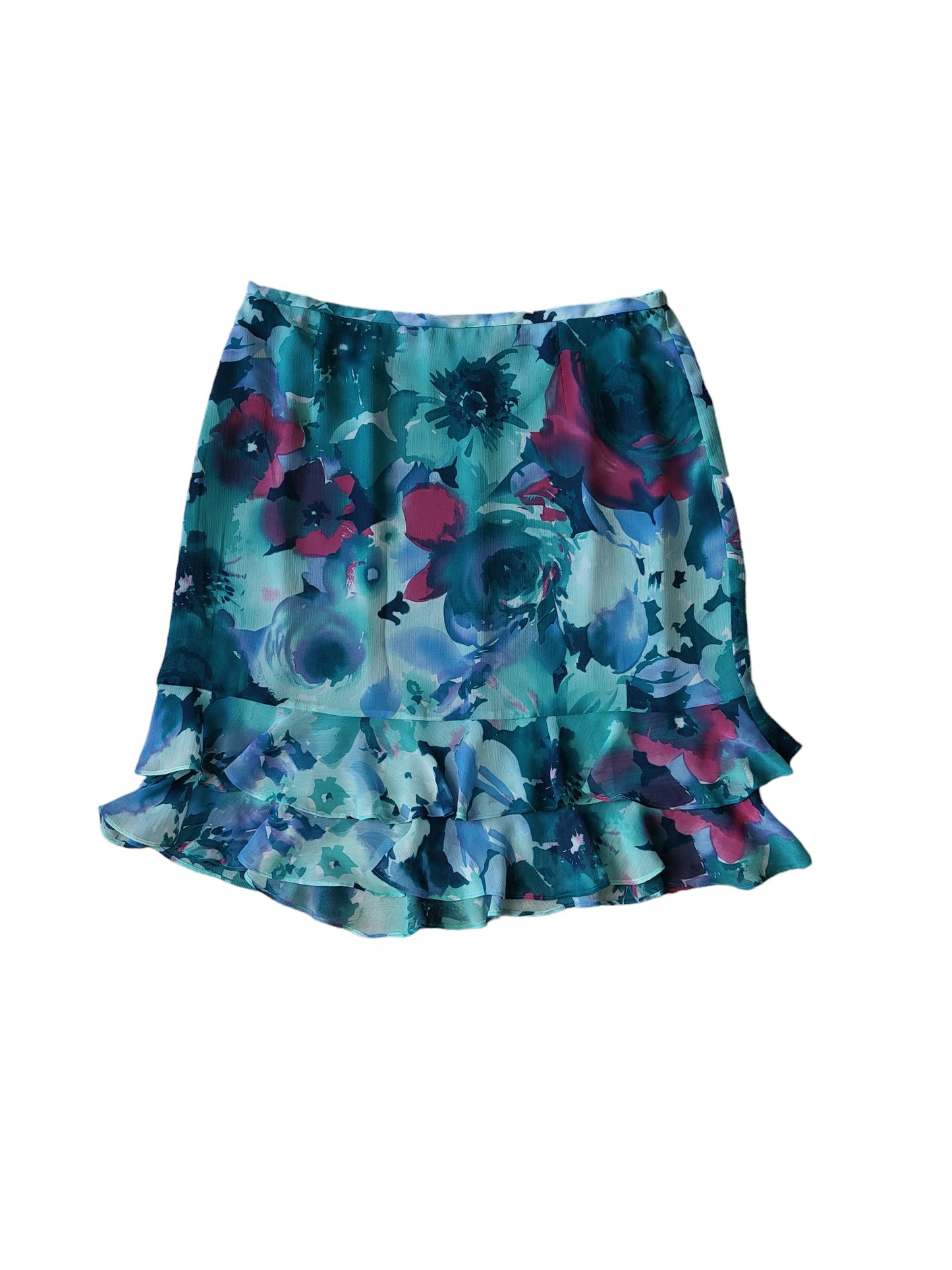 Floral Chiffon Ruffle Skirt | Size 16P