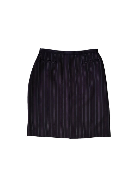 Katies - Maroon Pinstripe Mini Skirt | Size 10