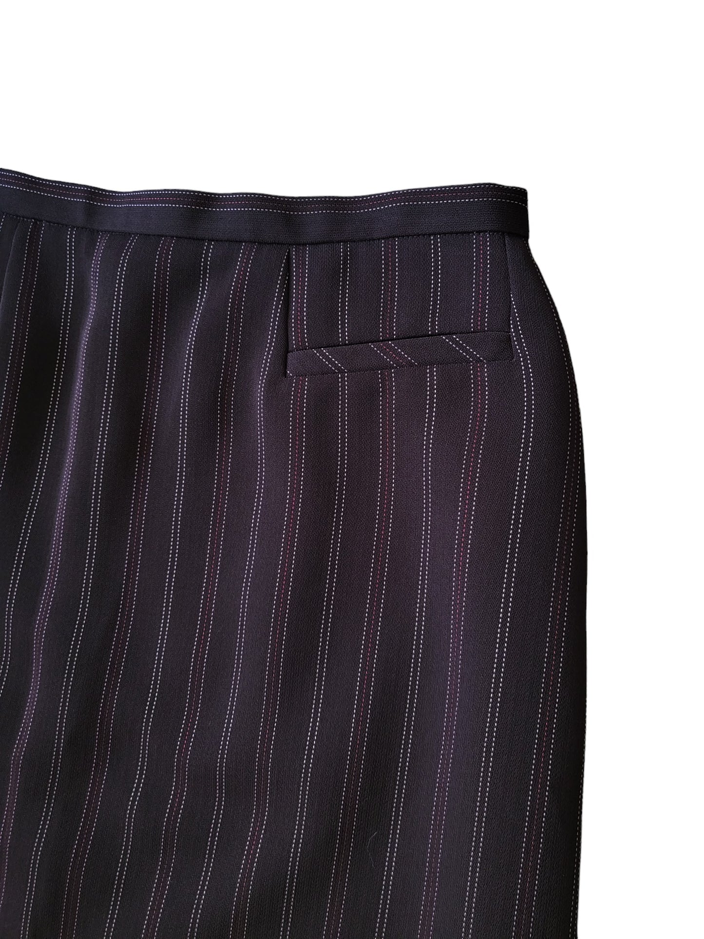 Katies - Maroon Pinstripe Mini Skirt | Size 10