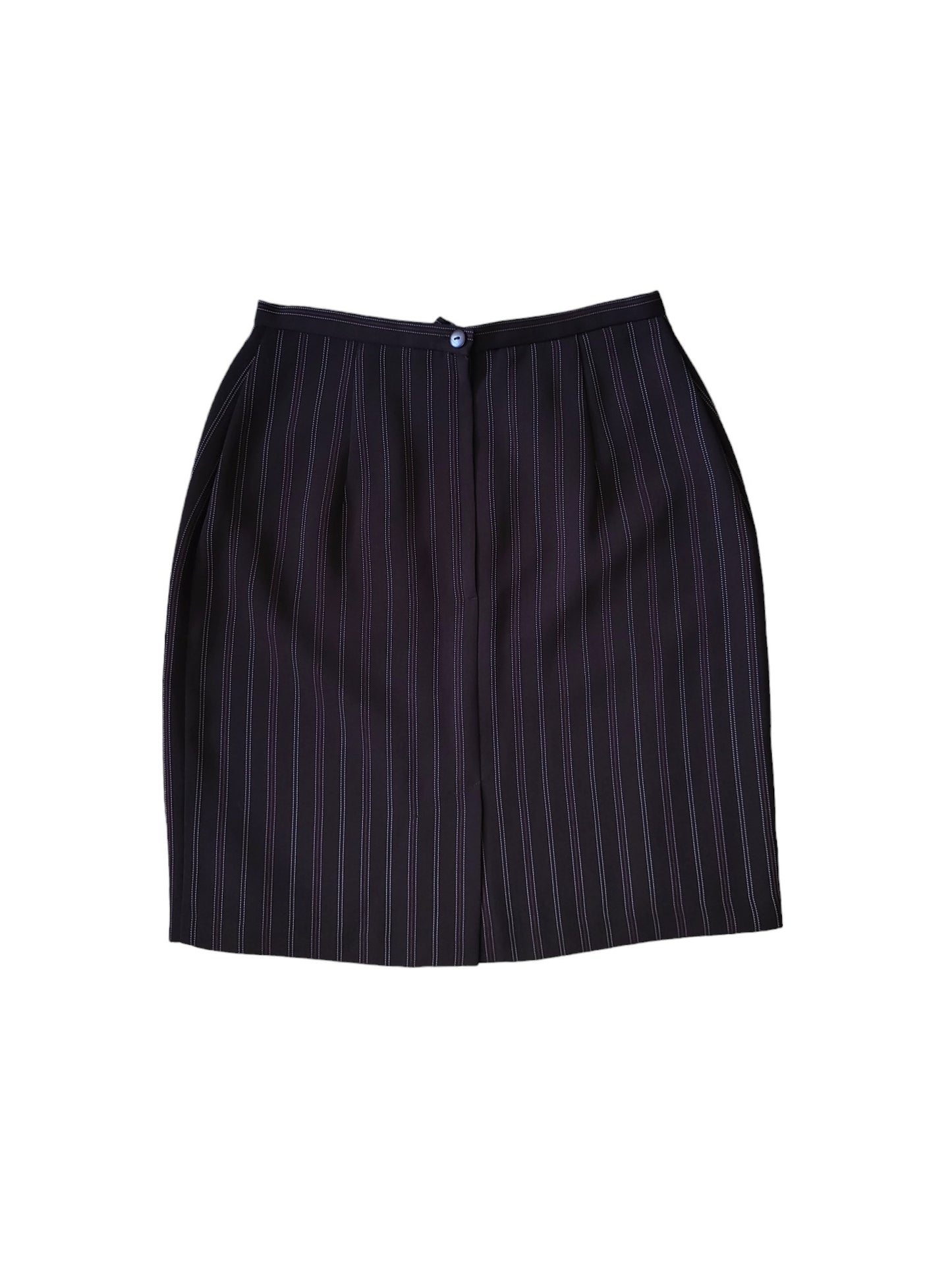 Katies - Maroon Pinstripe Mini Skirt | Size 10