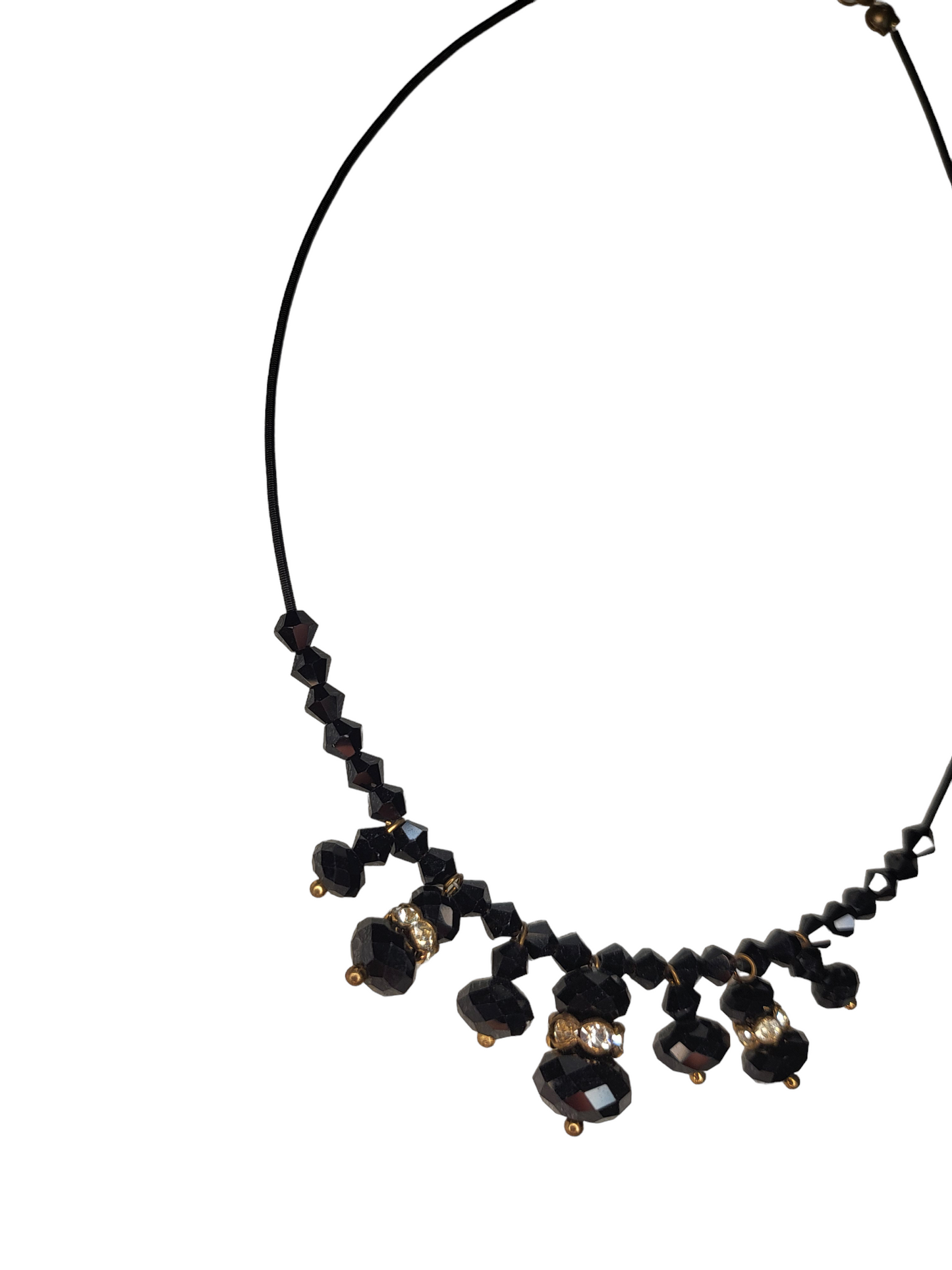 Black Crystal Beaded Necklace