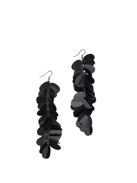 Black Sequin Statement Earring