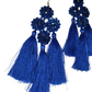 Blue Tassel Statement Earring