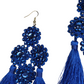 Blue Tassel Statement Earring