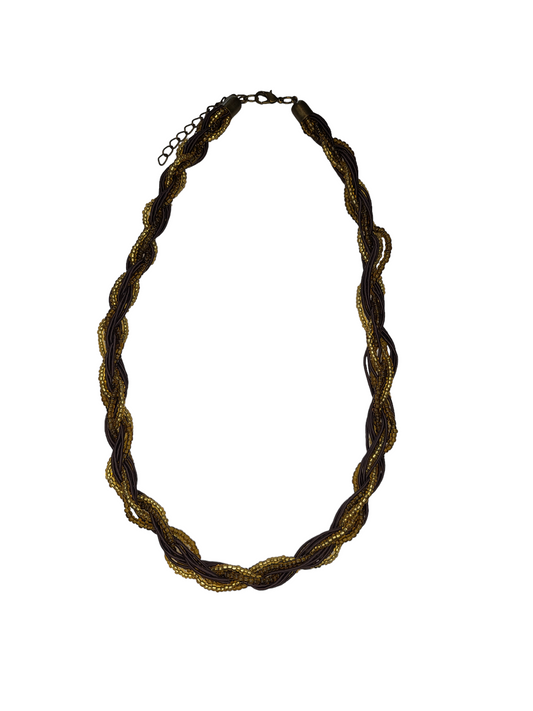 Dark Brown Beaded Necklace