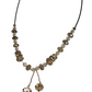 Champagne Crystal Pendant Beaded Necklace